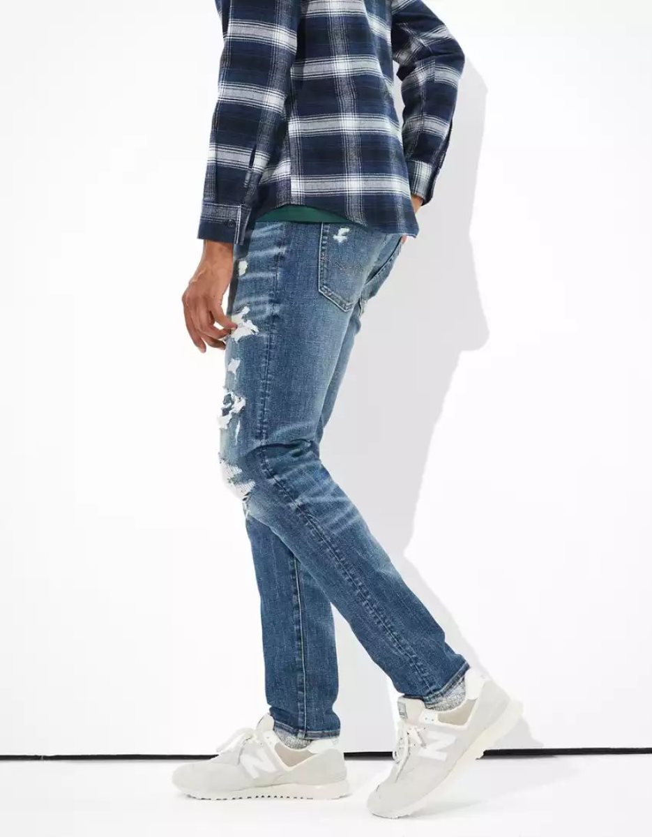 Jean American Eagle AE AirFlexTemp Tech Patched Athlétiques Mince Multicolore Homme | SSA-71375494